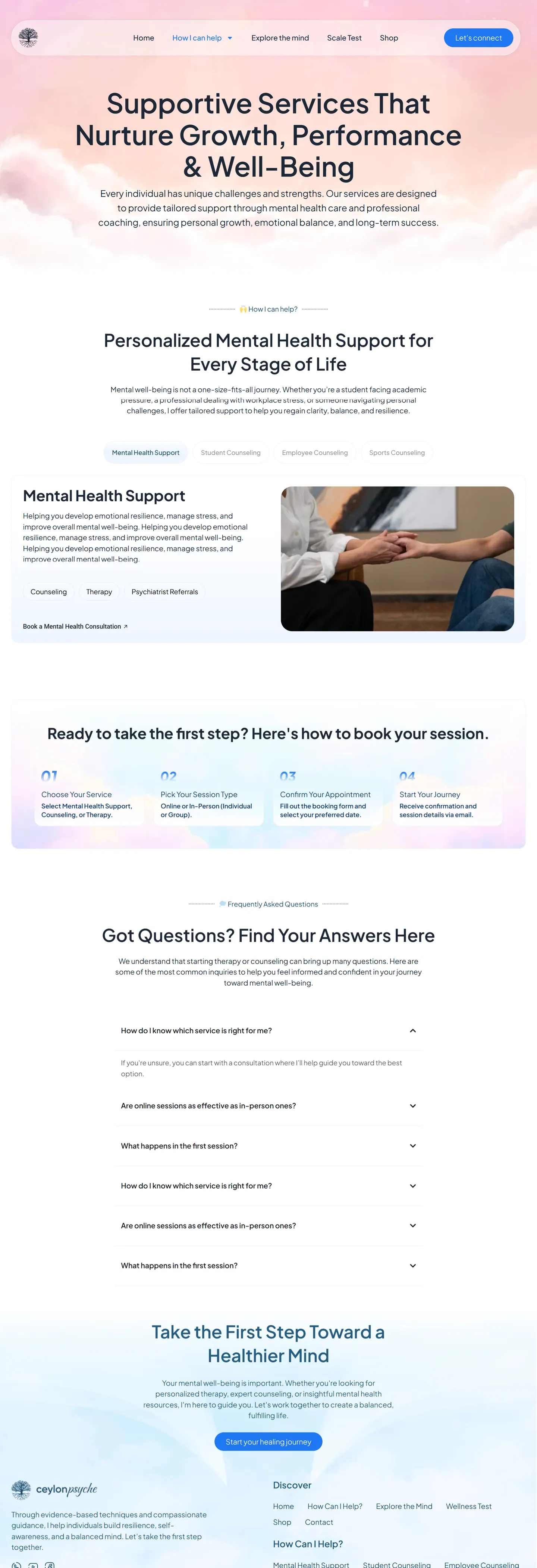 Ceylon Psyche — Services page