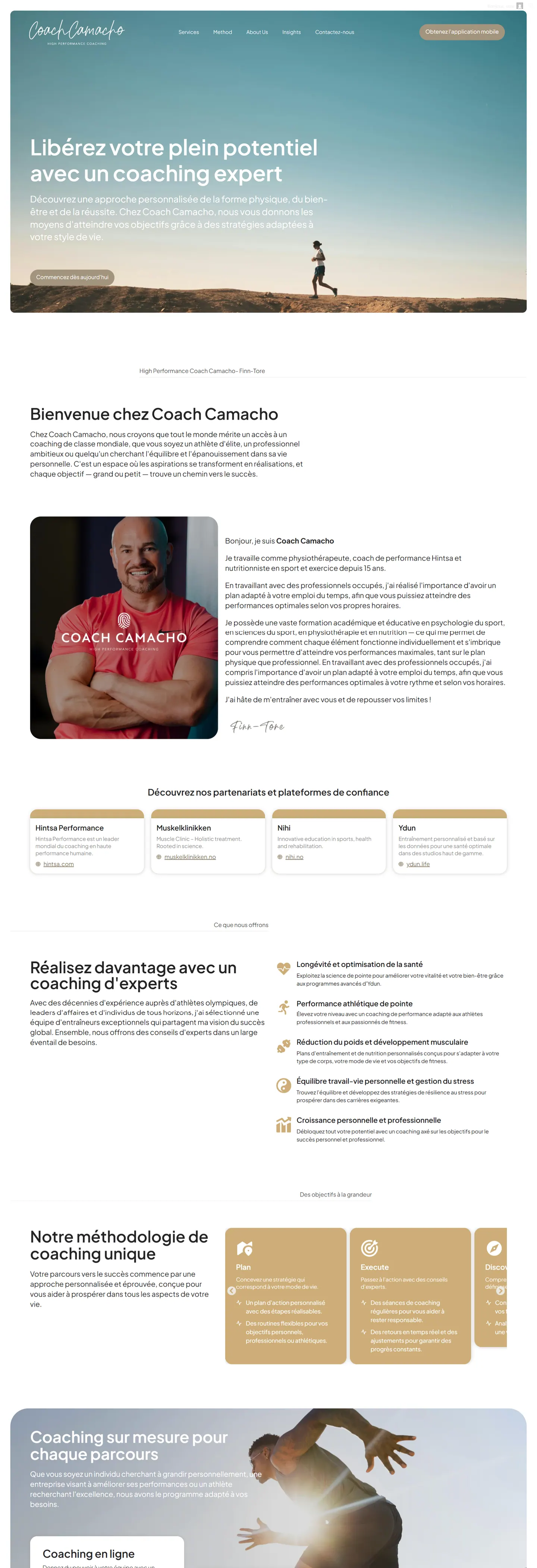 Coach Camacho — Home (French) page