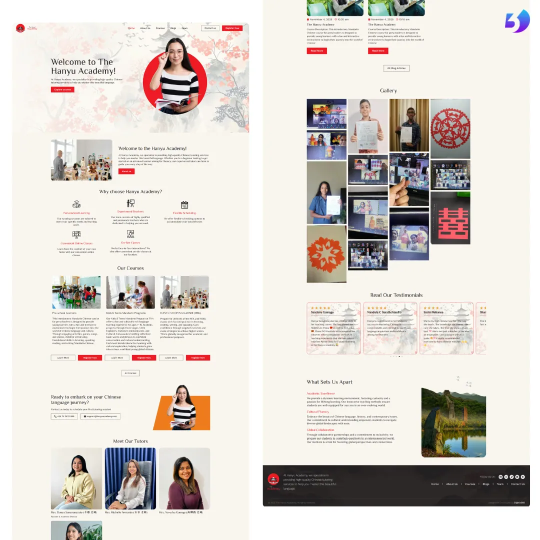The Hanyu Academy — website designed and built by Digitix365