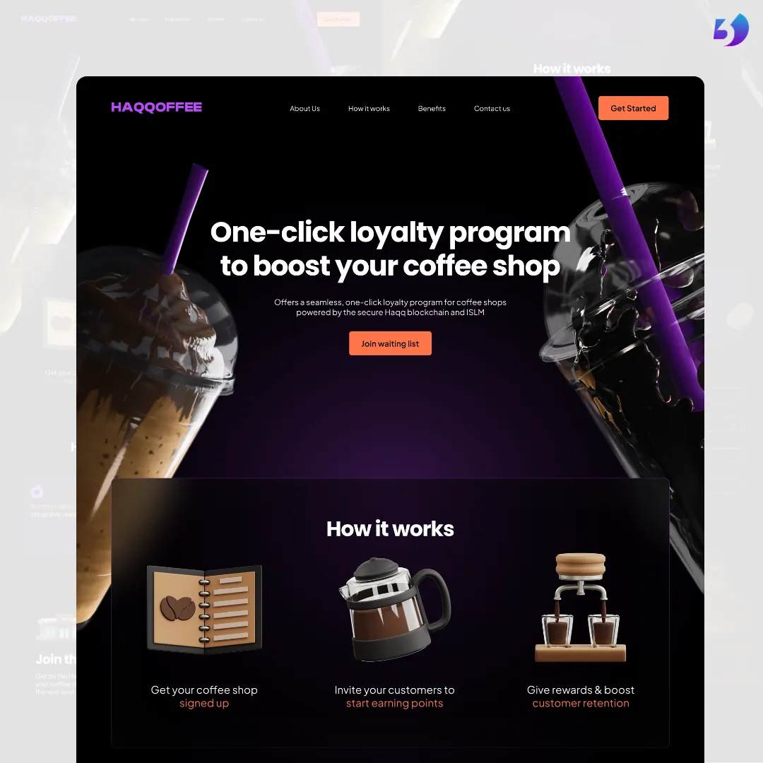 Haqqoffee — landing page designed and built by Digitix365