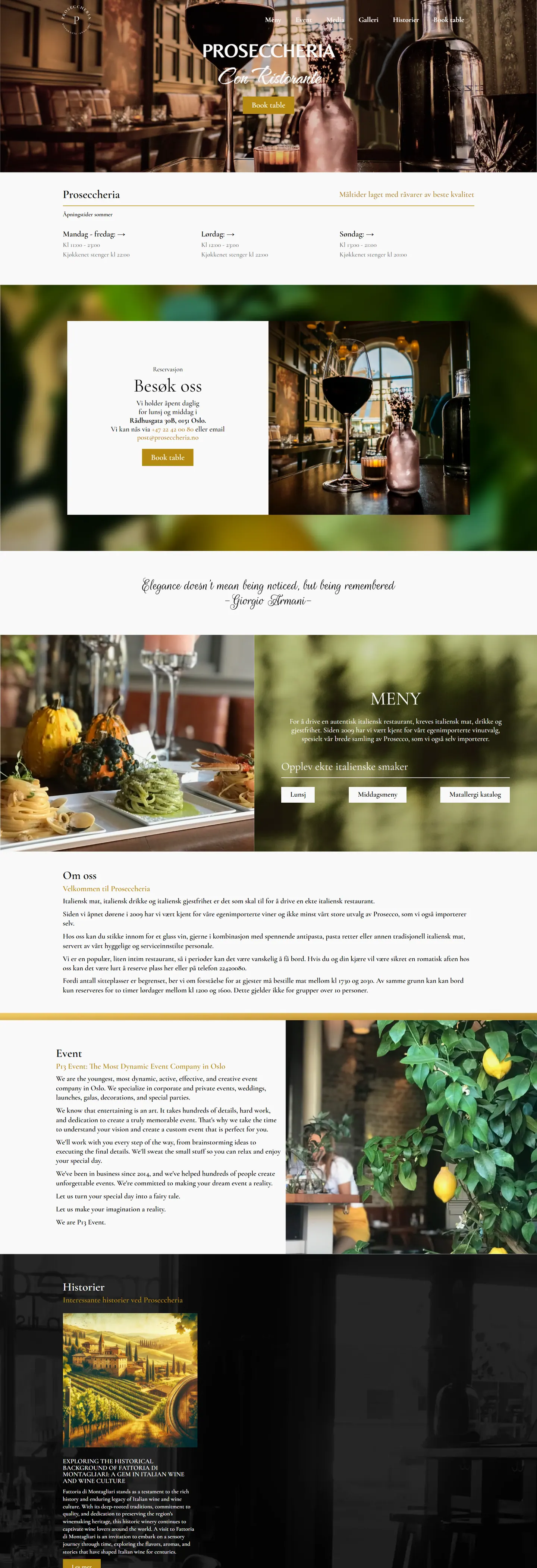 Proseccheria con Ristorante — website designed and built by Digitix365