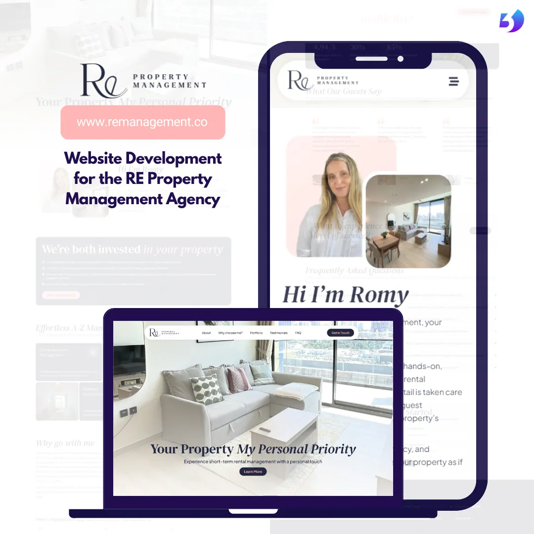 RE Property Management — website designed and built by Digitix365