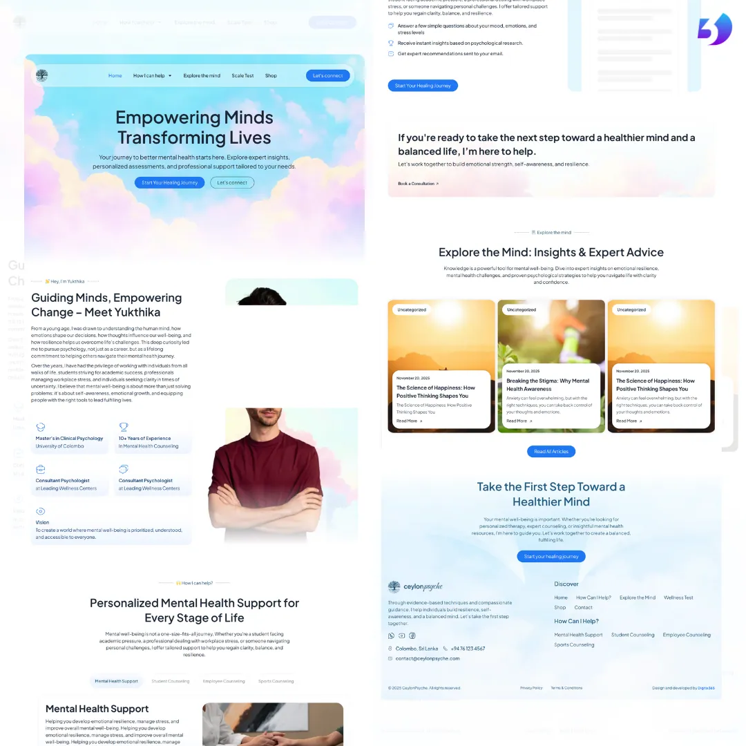 Ceylon Psyche — website designed and built by Digitix365