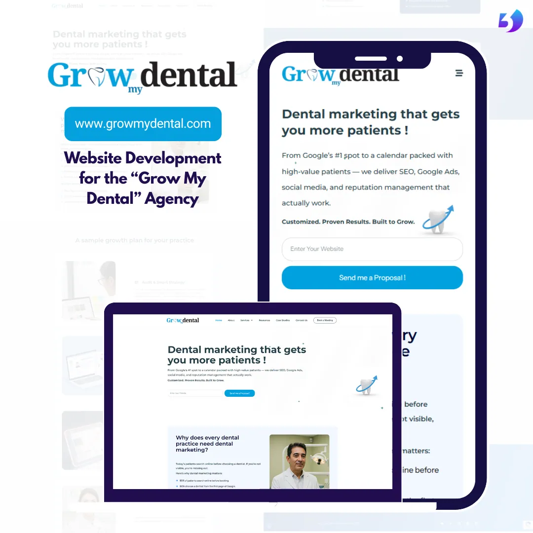 Grow My Dental — website designed and built by Digitix365