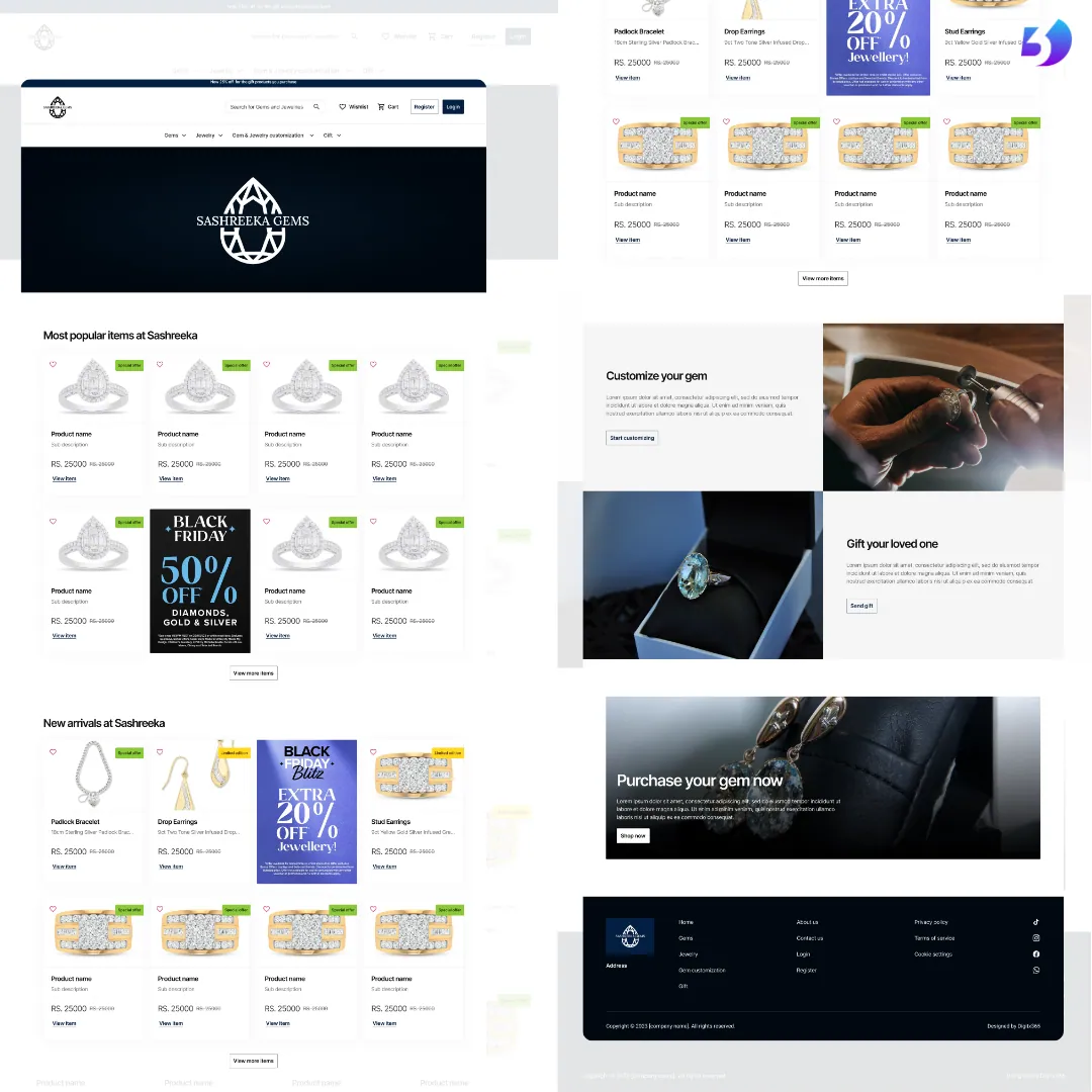 Shashreeka Gems — e-commerce designed and built by Digitix365